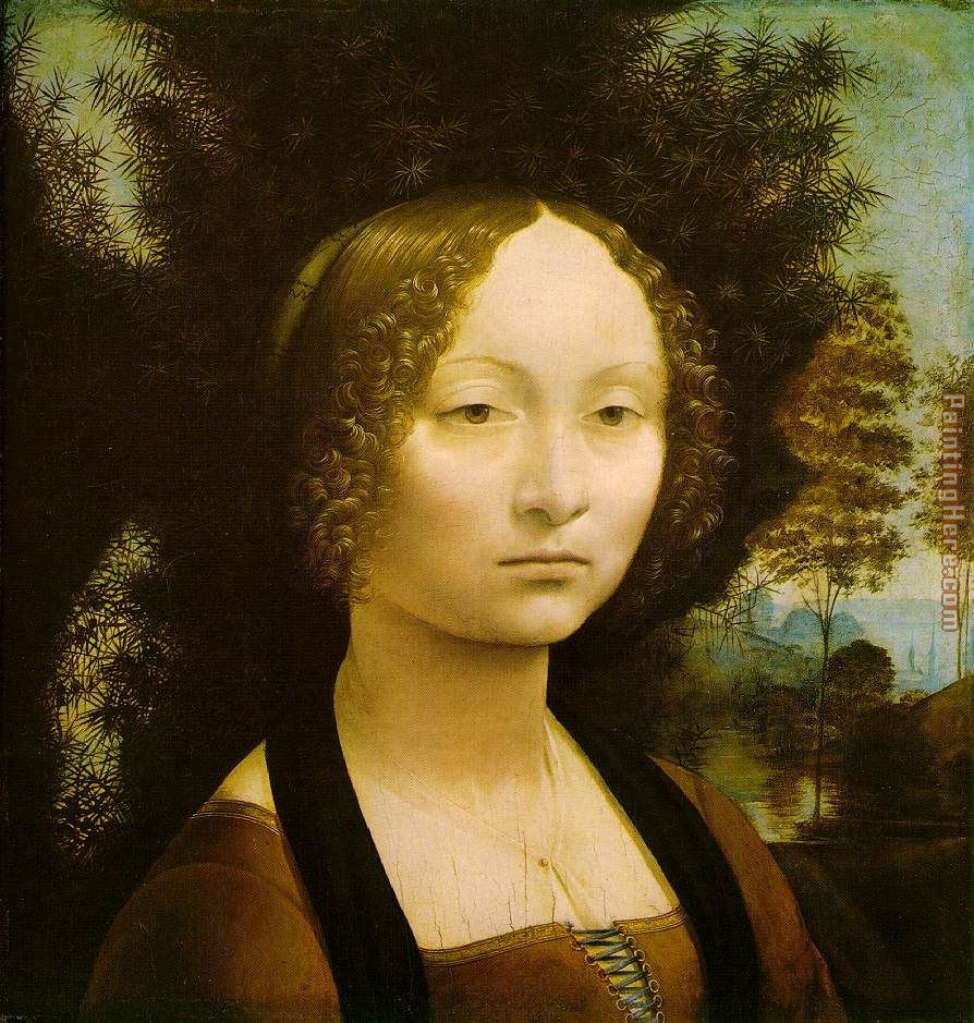 Portrait of Ginevra Benci painting - Leonardo da Vinci Portrait of Ginevra Benci art painting